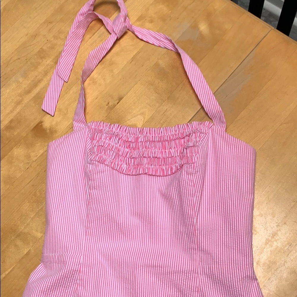 Lily Pulitzer pink seersucker dress